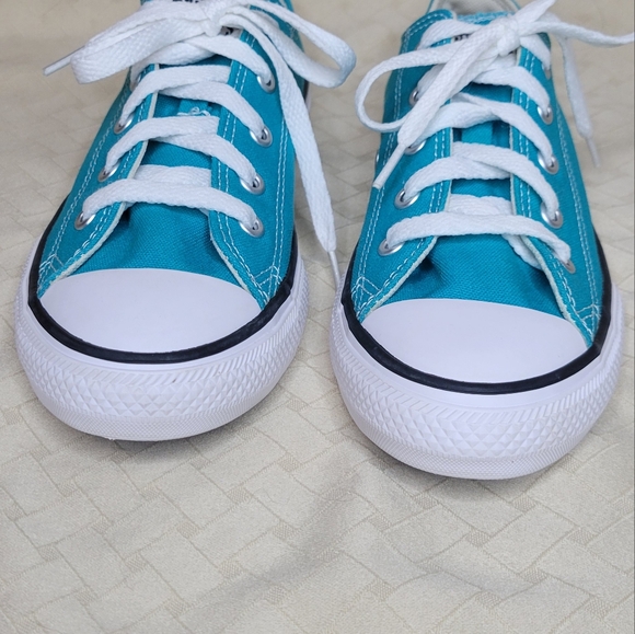 Converse Chuck Taylor teal blue green low top lace up youth kids sneakers size 2 - Picture 13 of 14